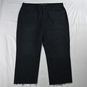 NEW American Eagle‎ 20 Vintage Hi Rise Raw Hem Black Stretch Denim Womens Jeans